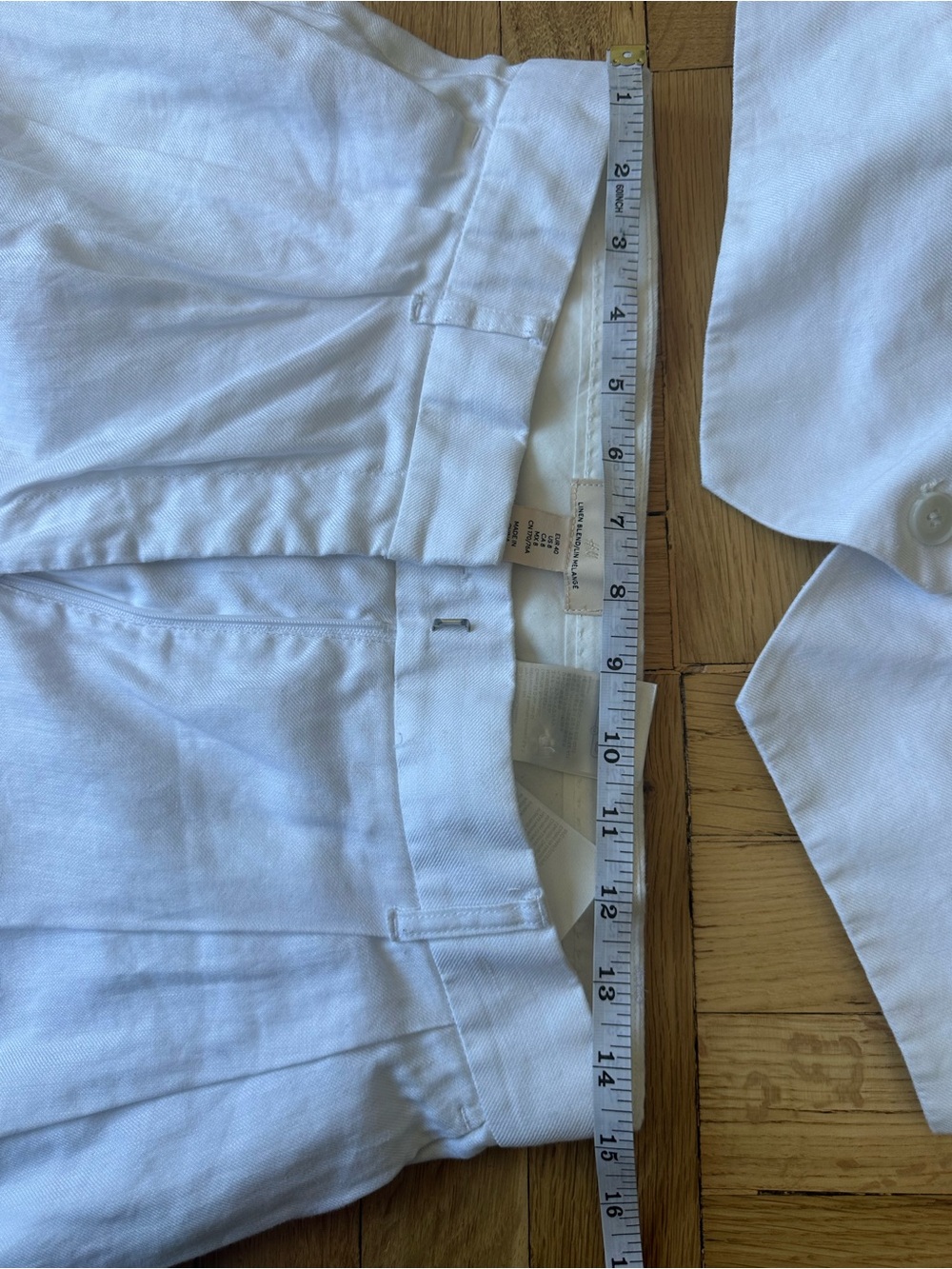 Linen Suit - Tailored Wide-Leg H&M Women's Pants and Vest in White - Picture 6 of 12